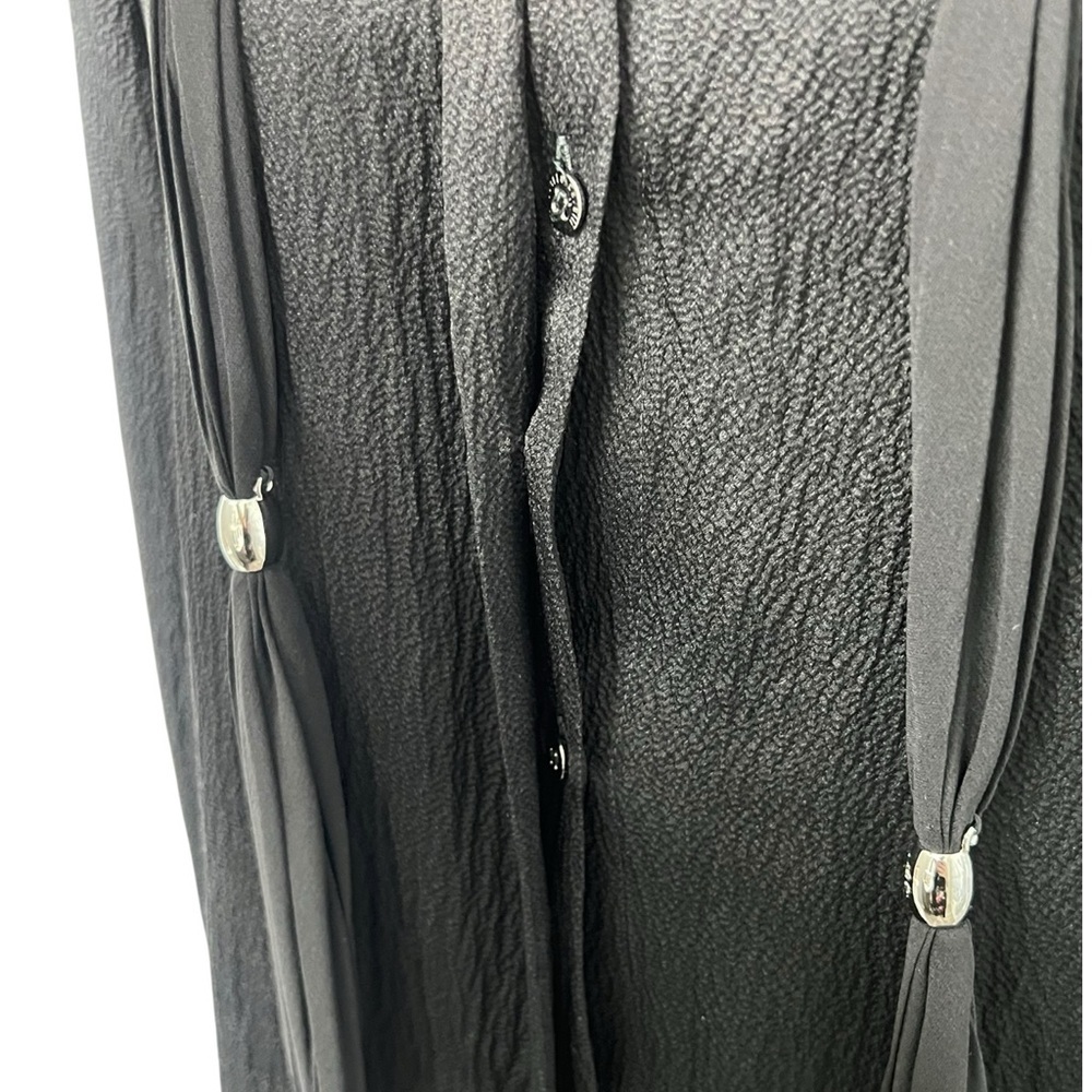 Roberto Cavalli Black Silk Blouse with Tie Detail - Picture 8 of 14
